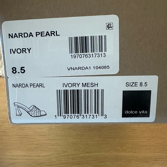 Dolce Vita Cream Mules with Pearl Embellishments - Picture 4 of 4